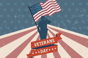 Blue Red Vintage Minimalist Elegant USA Veterans Day facebook Post